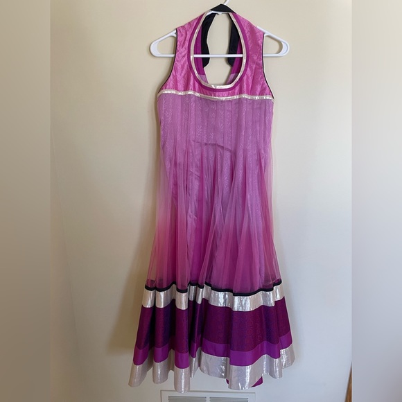 Indian Salwar Suit with Churidaar Style Pants, Pink - Picture 2 of 4